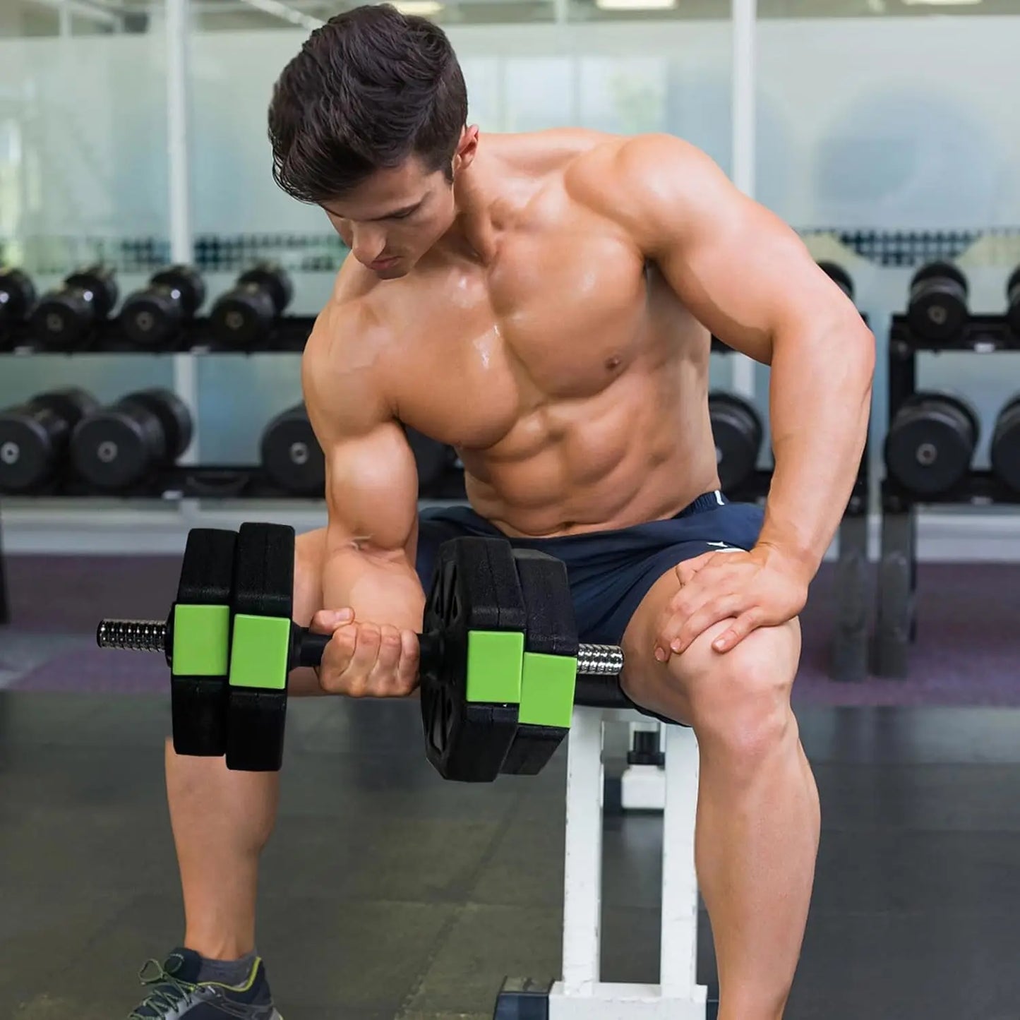 2 in 1 Adjustable Dumbbell Set with Iron Handle
