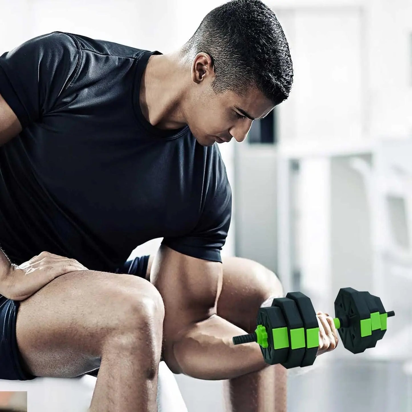 2 in 1 Adjustable Dumbbell Set with Iron Handle